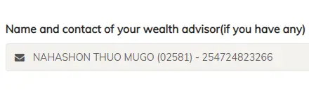Wealth advisor section for the CIC Money Market Fund online application