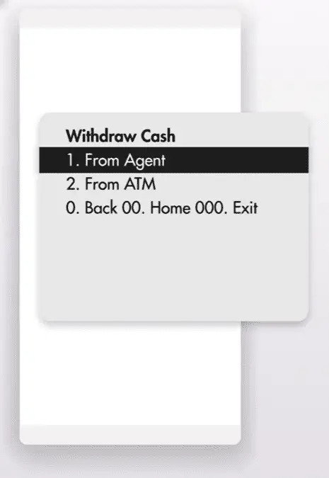 Choose option 1 to withdraw from an agent