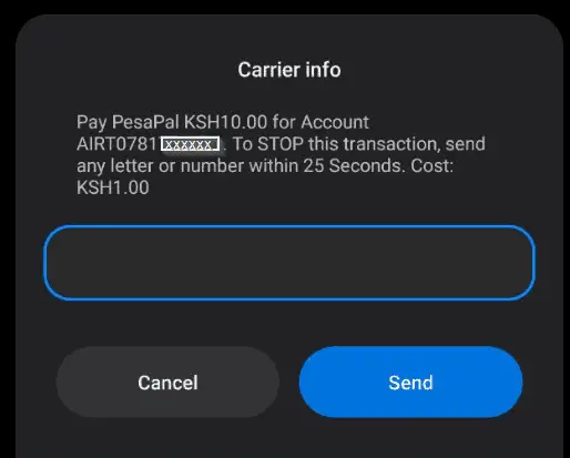 Complete to purchase Airtel Kenya airtime