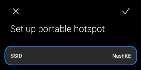 Set your mobile hotspot's network name or SSID