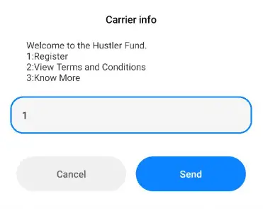 Choose the Register option 1 and then click send