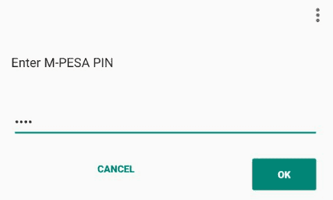 Next, on the M-PESA pop up menu, enter your M-PESA PIN number to pay GOtv subscription and press ok.