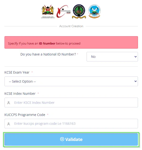 HEF Portal Registration without Kenya National ID