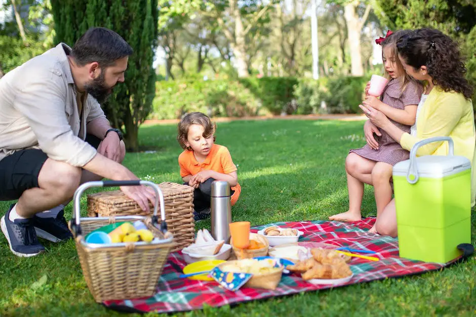 Image of a family enjoying their early retirement with kids, having a picnic in a park
